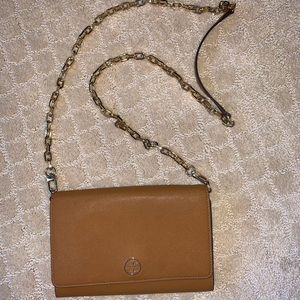 Tory Burch Tan & Gold Chain Crossbody Bag
